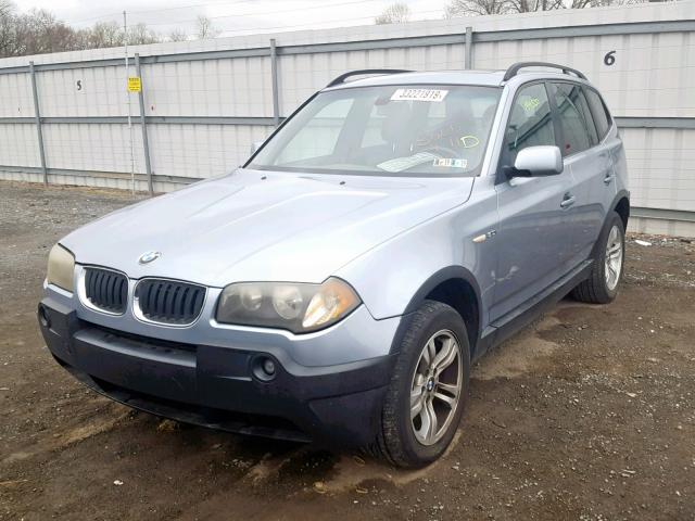 WBXPA93474WD00786 - 2004 BMW X3 3.0I BLUE photo 2