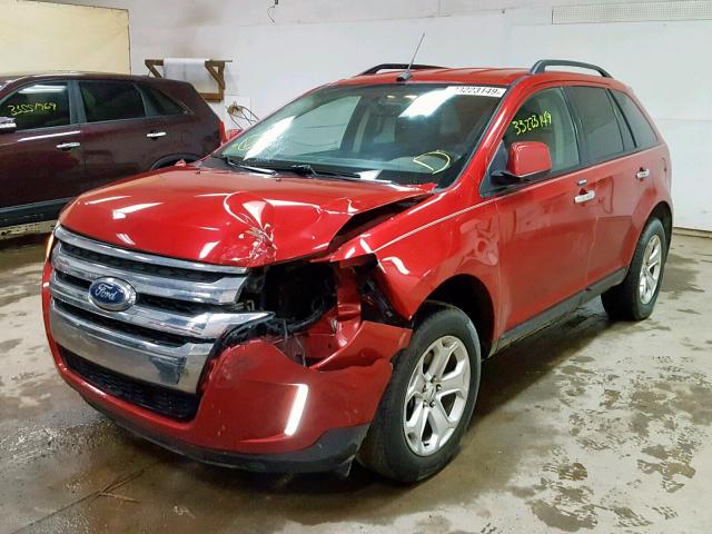 2FMDK3JCXBBA22963 - 2011 FORD EDGE SEL RED photo 2