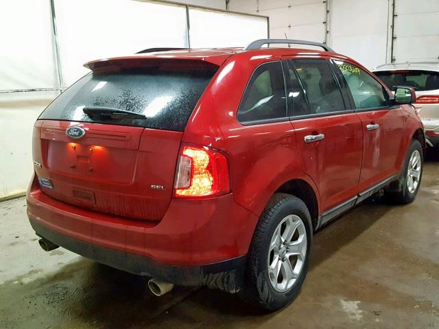 2FMDK3JCXBBA22963 - 2011 FORD EDGE SEL RED photo 4