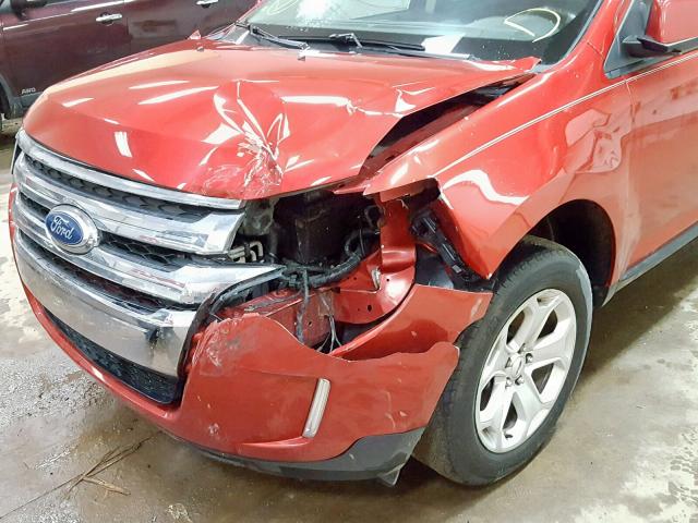 2FMDK3JCXBBA22963 - 2011 FORD EDGE SEL RED photo 9