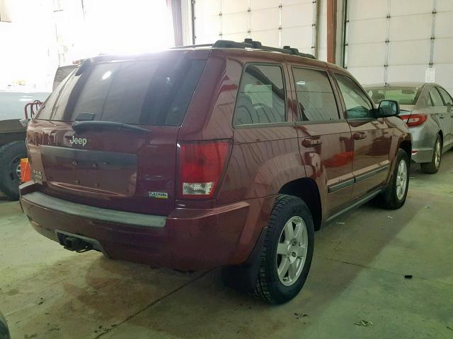 1J8HR48N38C122435 - 2008 JEEP GRAND CHER MAROON photo 4