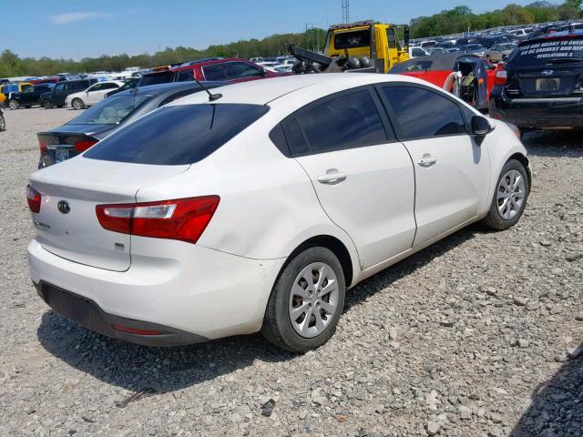 KNADM4A37F6502805 - 2015 KIA RIO LX WHITE photo 4