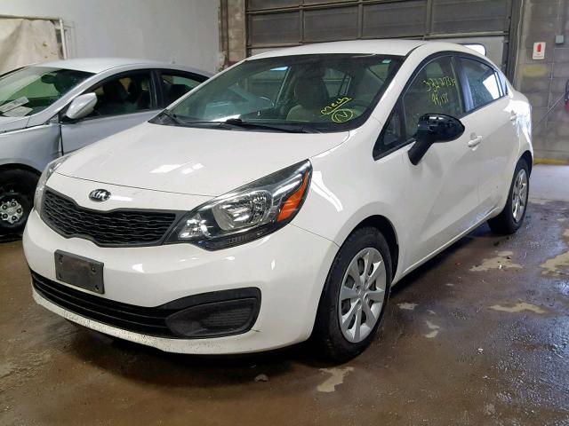 KNADM4A3XD6275736 - 2013 KIA RIO LX WHITE photo 2