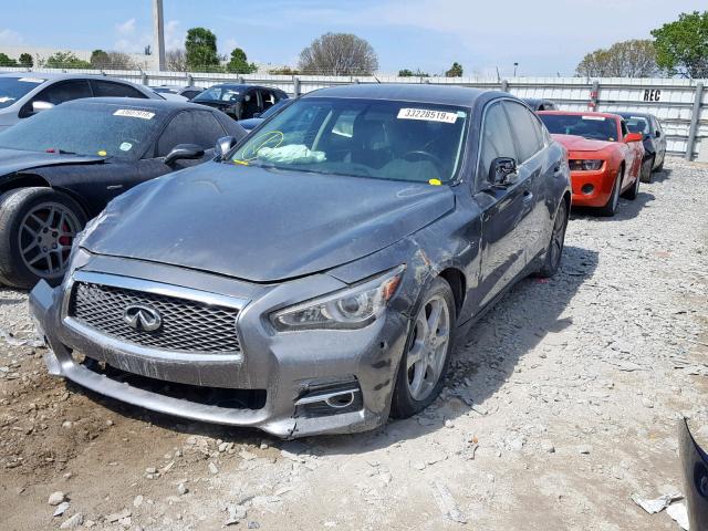 JN1BV7AP0FM332460 - 2015 INFINITI Q50 BASE GRAY photo 2