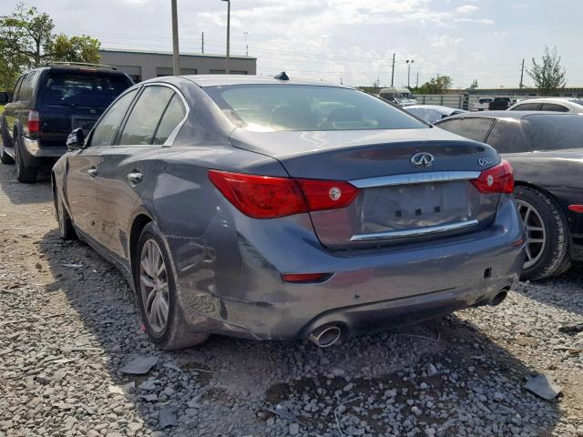 JN1BV7AP0FM332460 - 2015 INFINITI Q50 BASE GRAY photo 3