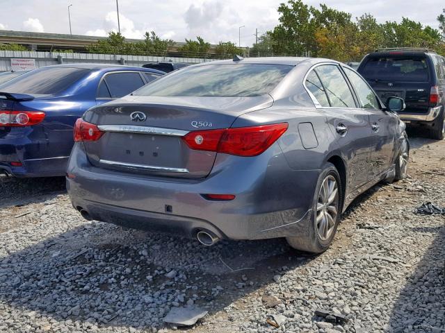 JN1BV7AP0FM332460 - 2015 INFINITI Q50 BASE GRAY photo 4