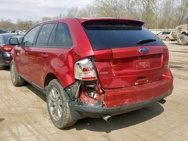 2FMDK38C19BA73459 - 2009 FORD EDGE SEL RED photo 3