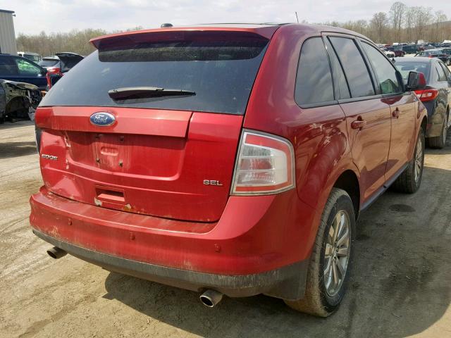 2FMDK38C19BA73459 - 2009 FORD EDGE SEL RED photo 4