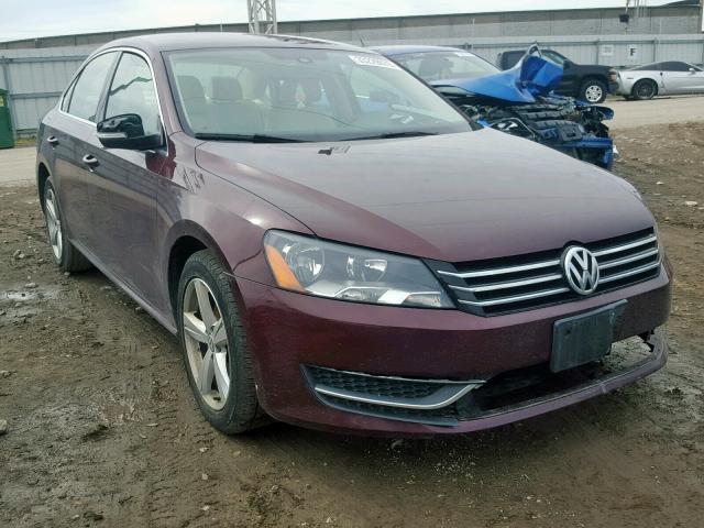 1VWBP7A34DC028780 - 2013 VOLKSWAGEN PASSAT SE BURGUNDY photo 1