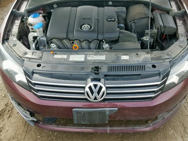 1VWBP7A34DC028780 - 2013 VOLKSWAGEN PASSAT SE BURGUNDY photo 7