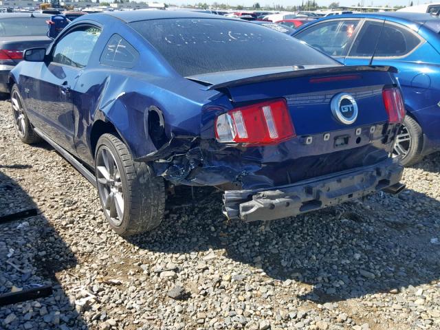 1ZVBP8CF5C5239163 - 2012 FORD MUSTANG GT BLUE photo 3