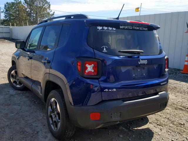 ZACCJBABXHPE88532 - 2017 JEEP RENEGADE S 蓝色 照片 3