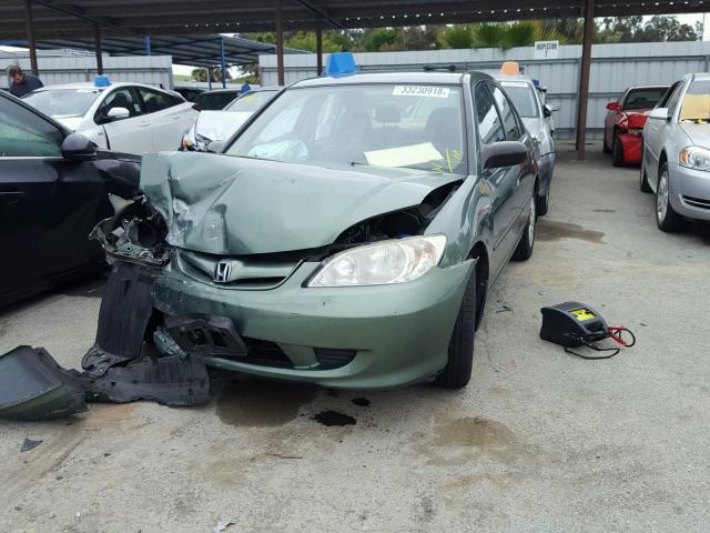 2HGES16394H614815 - 2004 HONDA CIVIC DX V GREEN photo 2