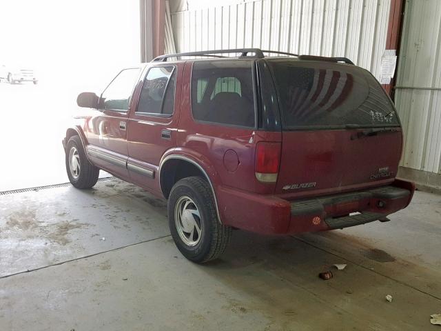 1GNDT13WX1K201741 - 2001 CHEVROLET BLAZER RED photo 3