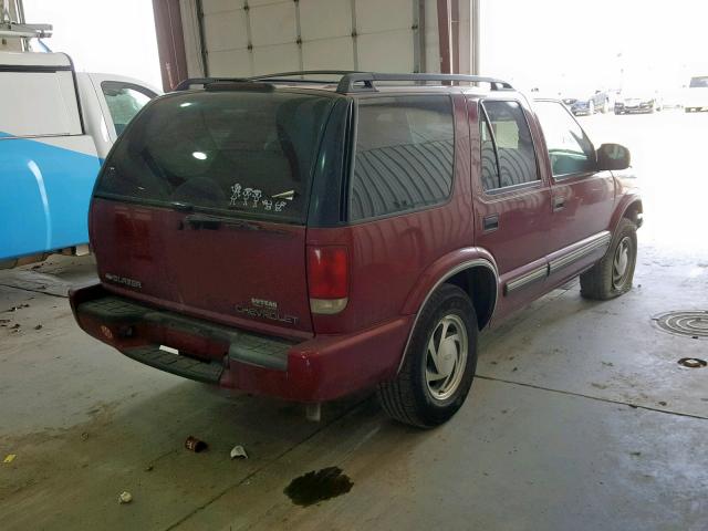 1GNDT13WX1K201741 - 2001 CHEVROLET BLAZER RED photo 4