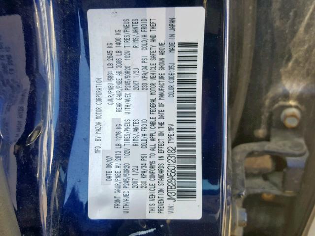 JM3TB28A580123182 - 2008 MAZDA CX-9 BLUE photo 10