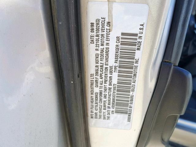 4S3BG685XX7616572 - 1999 SUBARU LEGACY OUT SILVER photo 10