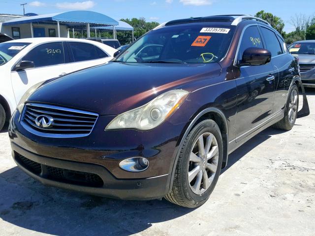 JNKAJ09F58M360702 - 2008 INFINITI EX35 BASE MAROON photo 2