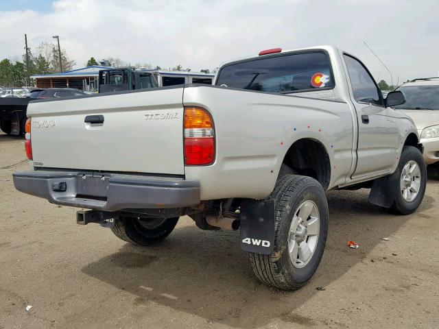 5TEPM62N71Z796763 - 2001 TOYOTA TACOMA SILVER photo 4