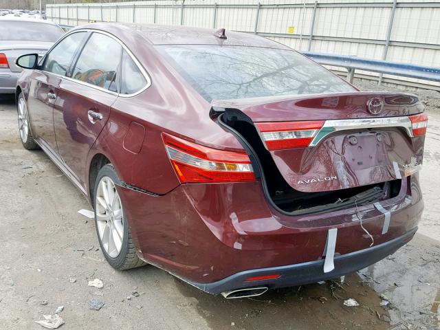 4T1BK1EB4DU045763 - 2013 TOYOTA AVALON BAS BURGUNDY photo 3