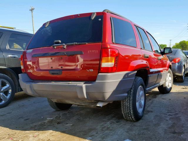 1J4GX48N64C401603 - 2004 JEEP GRAND CHER RED photo 4