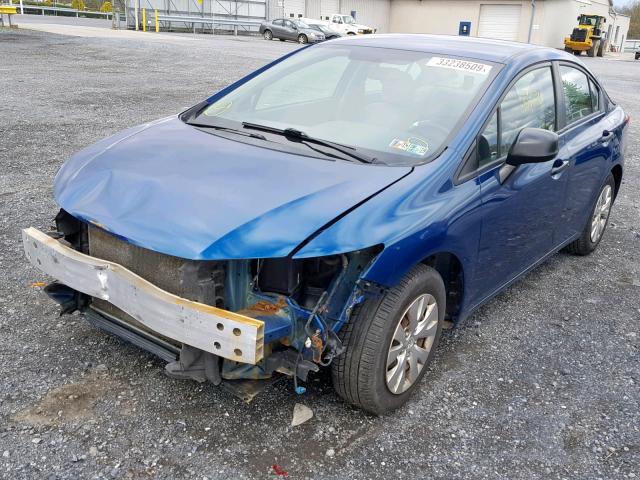 19XFB2F27CE303183 - 2012 HONDA CIVIC DX BLUE photo 2