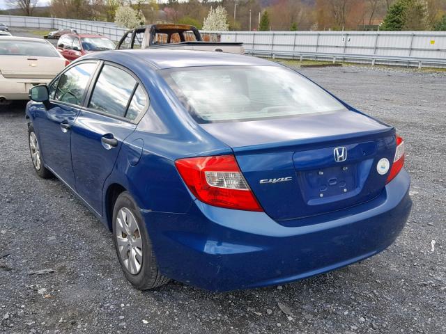 19XFB2F27CE303183 - 2012 HONDA CIVIC DX BLUE photo 3