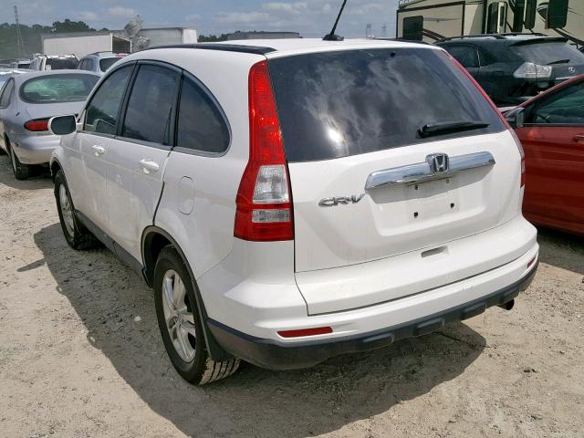 5J6RE3H75BL023796 - 2011 HONDA CR-V EXL WHITE photo 3