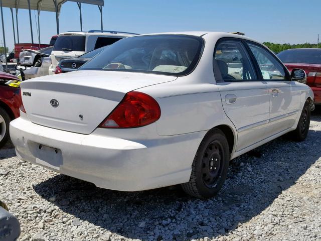 KNAFB121X35246431 - 2003 KIA SPECTRA BA WHITE photo 4