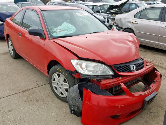 1HGEM22165L069701 - 2005 HONDA CIVIC DX V RED photo 1