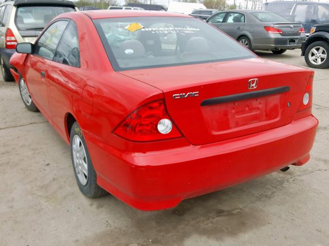 1HGEM22165L069701 - 2005 HONDA CIVIC DX V RED photo 3