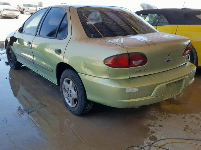 1G1JC524827210020 - 2002 CHEVROLET CAVALIER B GREEN photo 3