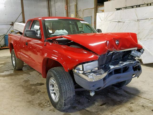 1D7HG42K34S665057 - 2004 DODGE DAKOTA SLT RED photo 1