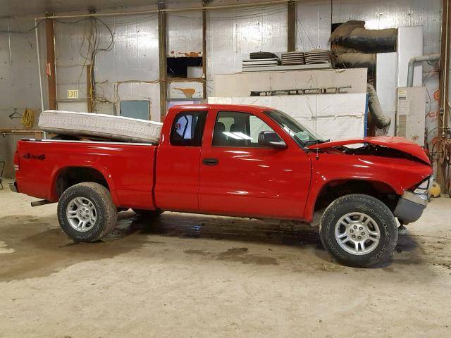 1D7HG42K34S665057 - 2004 DODGE DAKOTA SLT RED photo 9