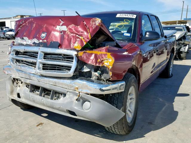 1B7GL2AN41S111216 - 2001 DODGE DAKOTA QUA MAROON photo 2