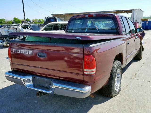 1B7GL2AN41S111216 - 2001 DODGE DAKOTA QUA MAROON photo 4