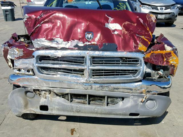 1B7GL2AN41S111216 - 2001 DODGE DAKOTA QUA MAROON photo 9