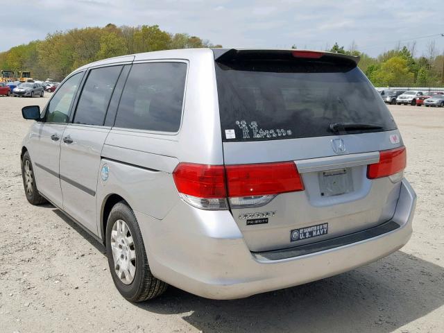 5FNRL38269B032035 - 2009 HONDA ODYSSEY LX SILVER photo 3