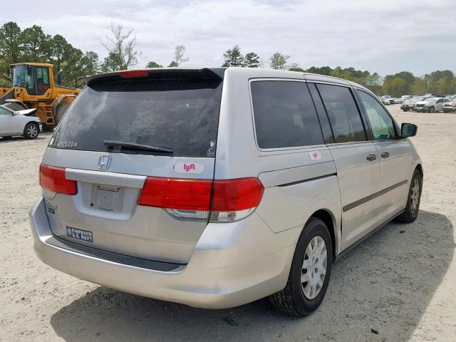 5FNRL38269B032035 - 2009 HONDA ODYSSEY LX SILVER photo 4