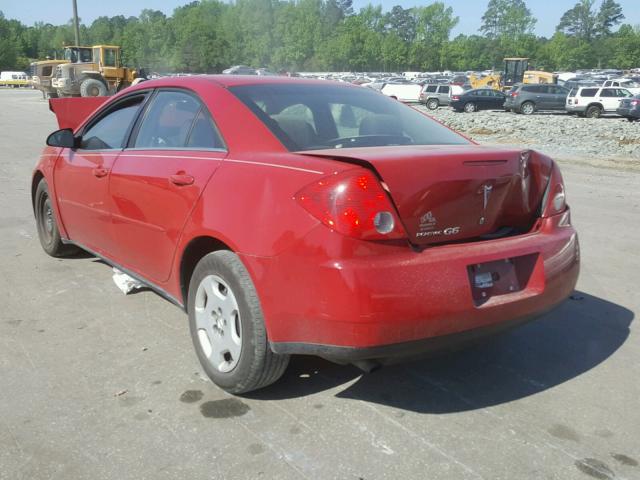 1G2ZF58B274203701 - 2007 PONTIAC G6 VALUE L RED photo 3