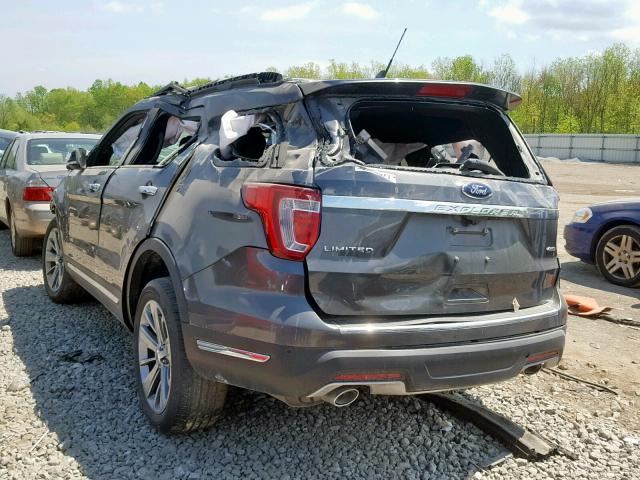 1FM5K8F89JGA85436 - 2018 FORD EXPLORER L CHARCOAL photo 3