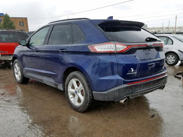 2FMPK4G9XGBC00604 - 2016 FORD EDGE SE BLUE photo 3