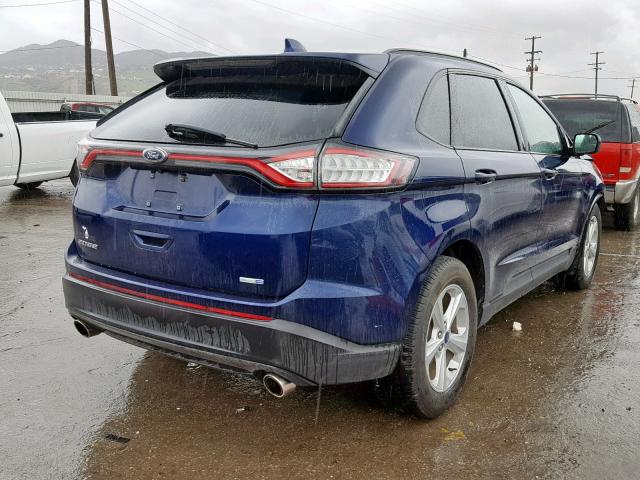 2FMPK4G9XGBC00604 - 2016 FORD EDGE SE BLUE photo 4