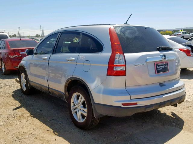 5J6RE3H73AL045990 - 2010 HONDA CR-V EXL SILVER photo 3