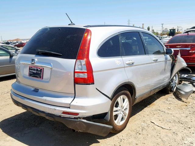 5J6RE3H73AL045990 - 2010 HONDA CR-V EXL SILVER photo 4