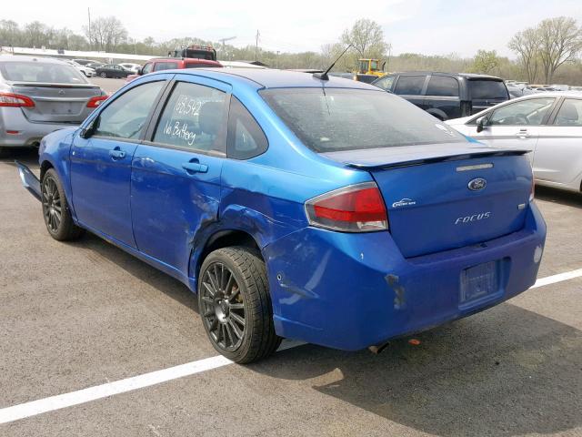 1FAHP3GNXAW236886 - 2010 FORD FOCUS SES BLUE photo 3