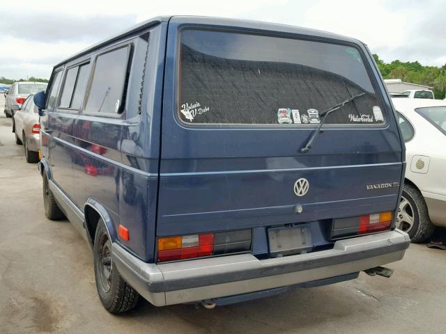 WV2YB0259LH028635 - 1990 VOLKSWAGEN VANAGON BU BLUE photo 3