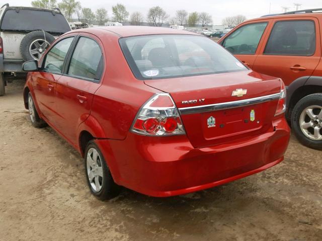 KL1TD56E59B379037 - 2009 CHEVROLET AVEO LS RED photo 3