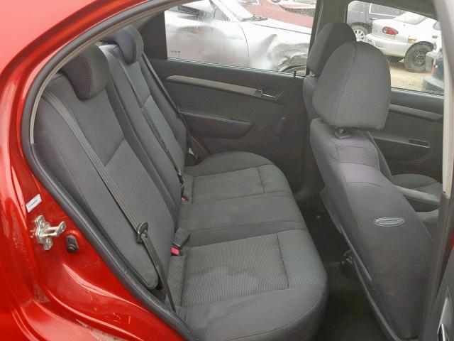 KL1TD56E59B379037 - 2009 CHEVROLET AVEO LS RED photo 6