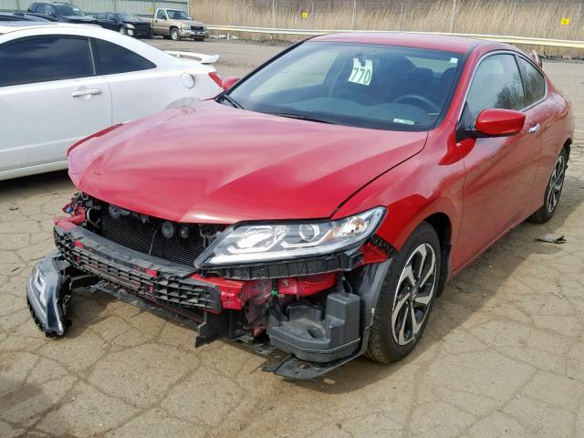 1HGCT1B30HA000363 - 2017 HONDA ACCORD LX- RED photo 2